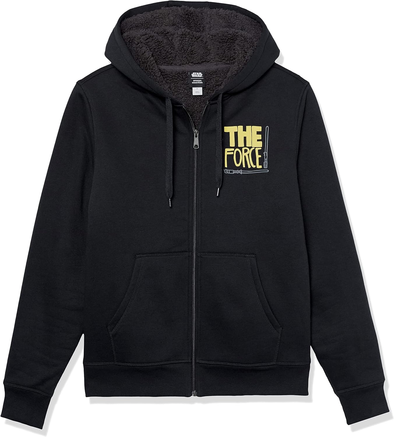 image:imageAmazon Essentials Mens SherpaLined Hooded Sweatshirt FullZip Hoodie with DrawstringStar Wars the Force