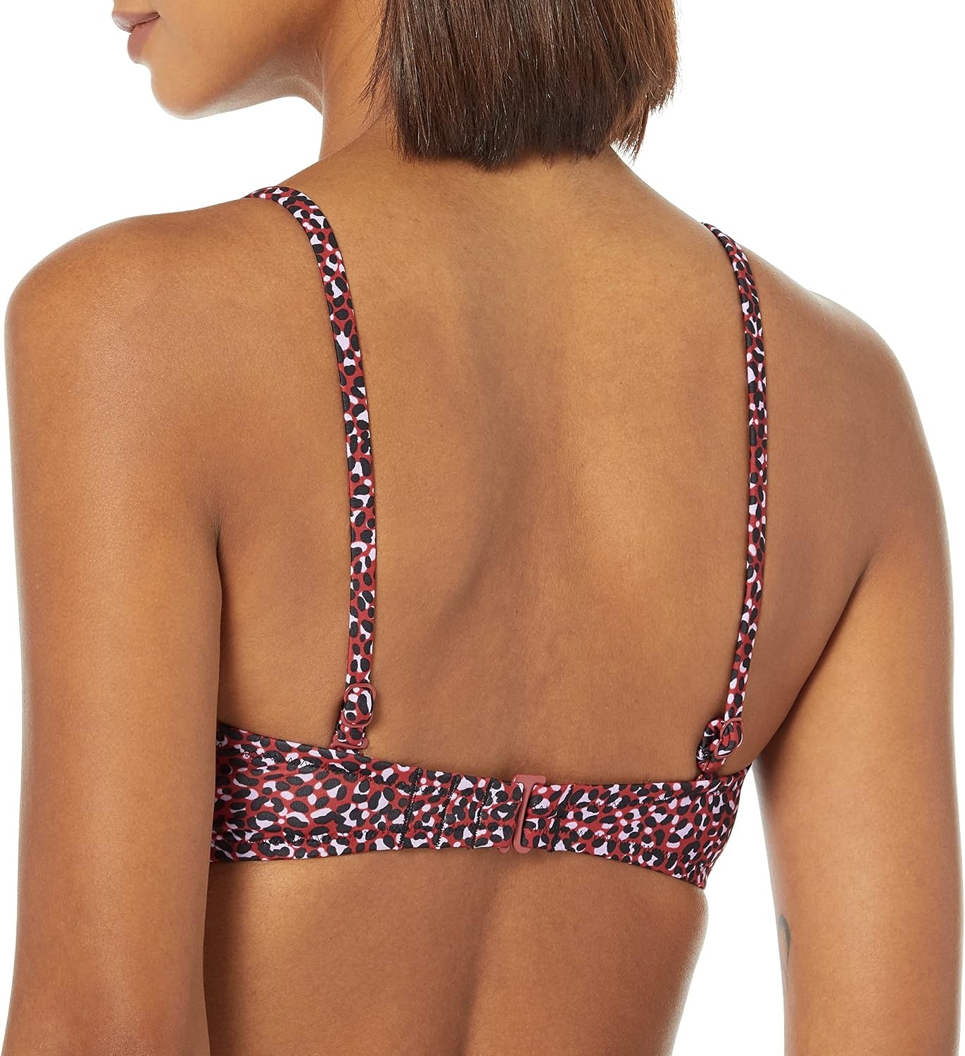 image:imageAmazon Essentials Womens Bandeau Swim Top with Removable StrapsBrick Red Leopard