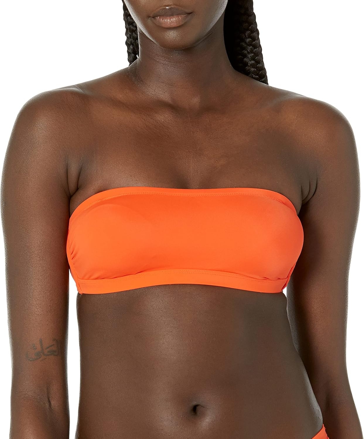 image:imageAmazon Essentials Womens Bandeau Swim Top with Removable StrapsOrange