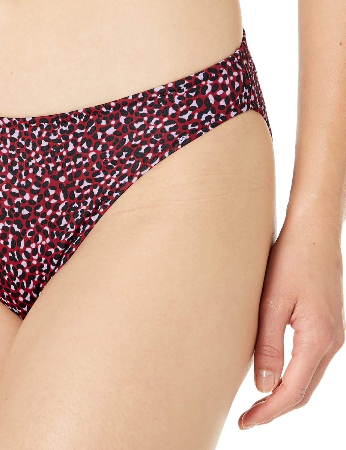 image:imageAmazon Essentials Womens Classic Full Coverage Bikini Swimsuit BottomBrick Red Leopard