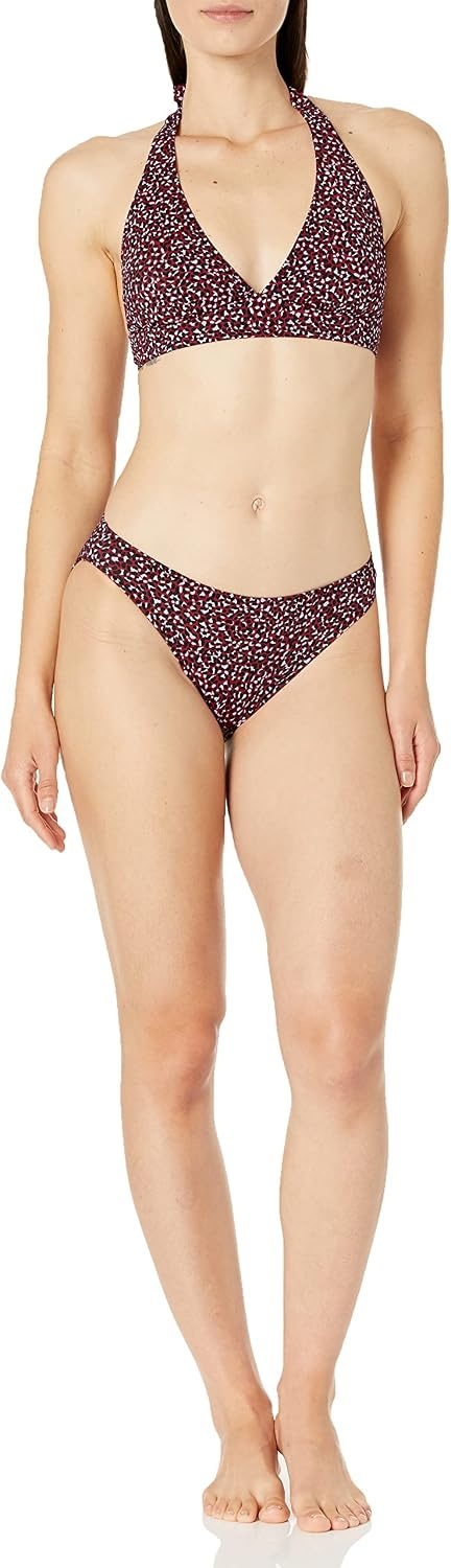 image:imageAmazon Essentials Womens Classic Full Coverage Bikini Swimsuit BottomBrick Red Leopard
