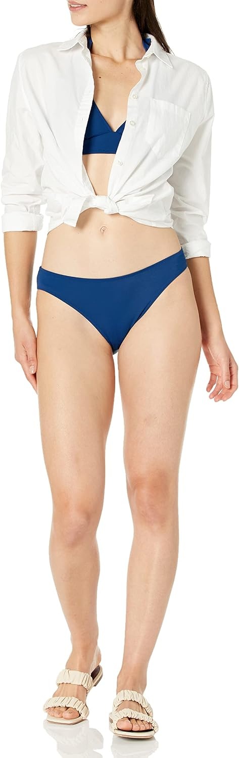 image:imageAmazon Essentials Womens Classic Full Coverage Bikini Swimsuit BottomDeep Blue
