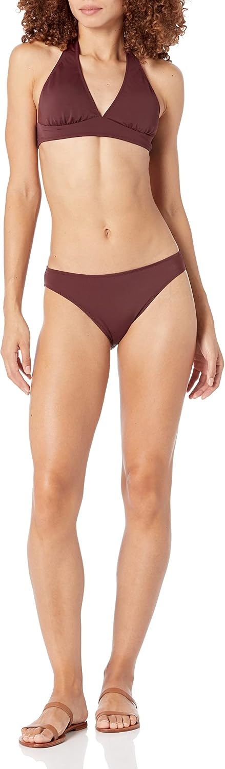 image:imageAmazon Essentials Womens Classic Full Coverage Bikini Swimsuit BottomDeep Brown
