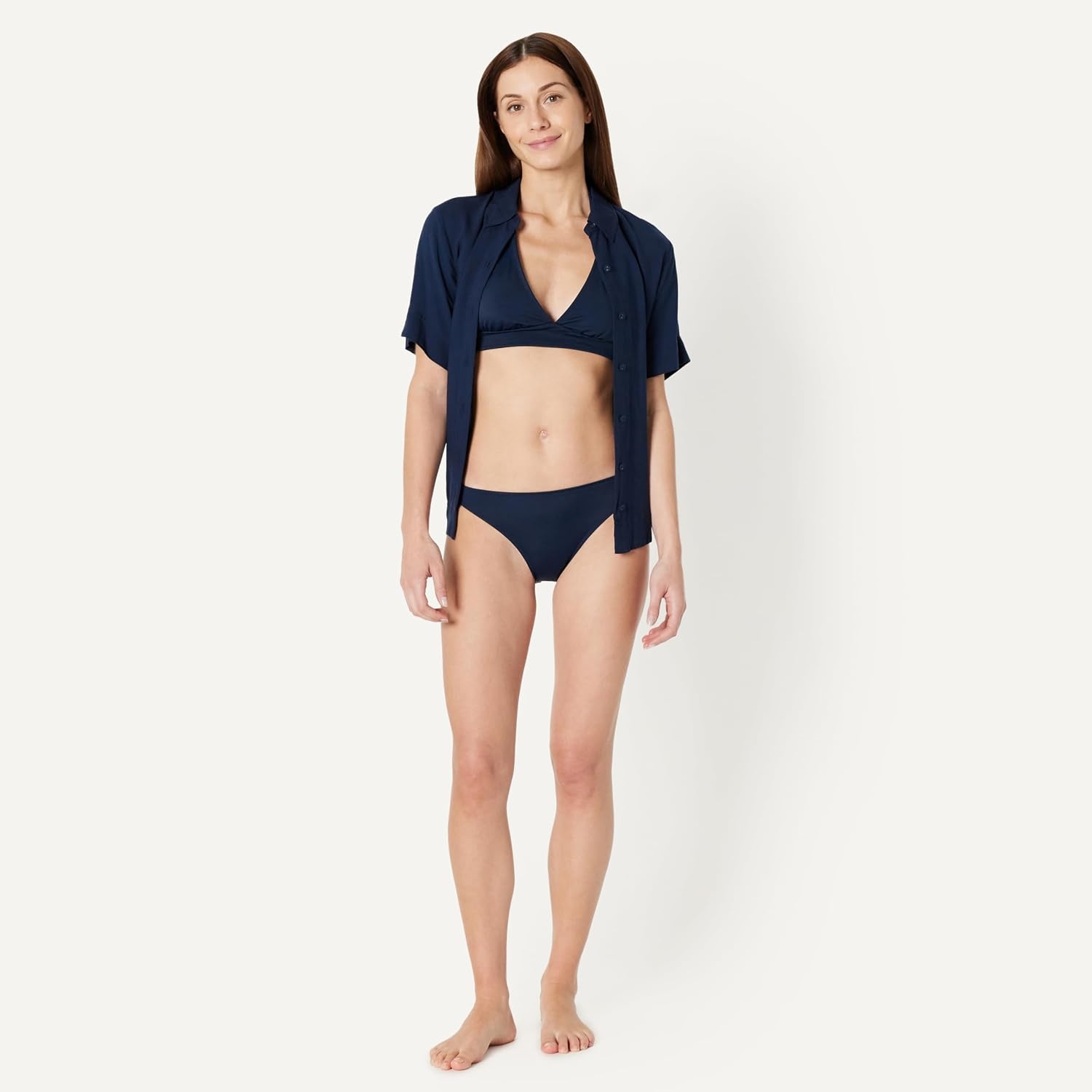 image:imageAmazon Essentials Womens Classic Full Coverage Bikini Swimsuit BottomNavy