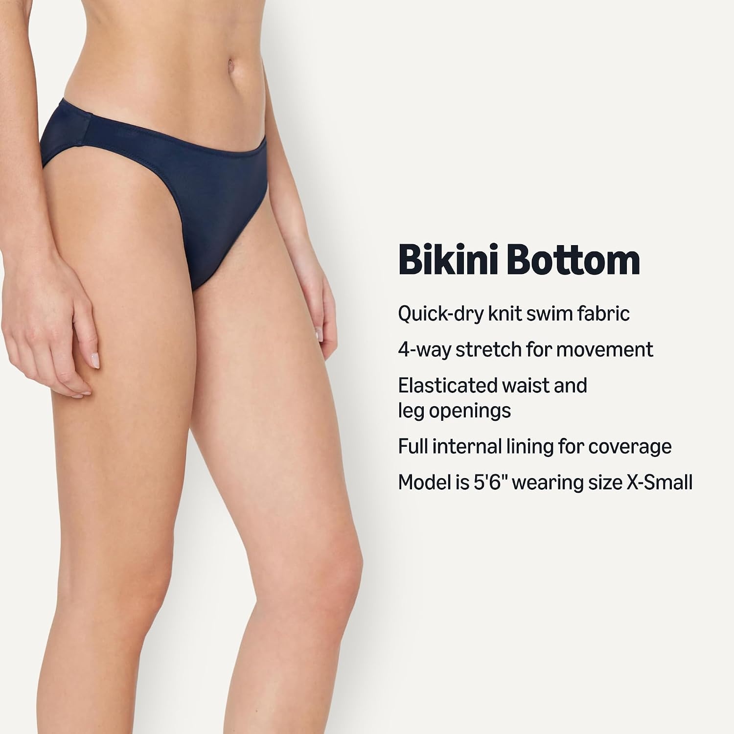image:imageAmazon Essentials Womens Classic Full Coverage Bikini Swimsuit BottomNavy