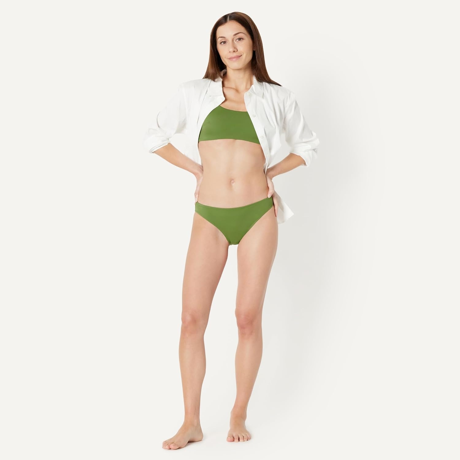 image:imageAmazon Essentials Womens Classic Full Coverage Bikini Swimsuit BottomOlive
