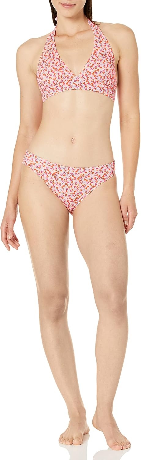 image:imageAmazon Essentials Womens Classic Full Coverage Bikini Swimsuit BottomPale Peach Micro Floral