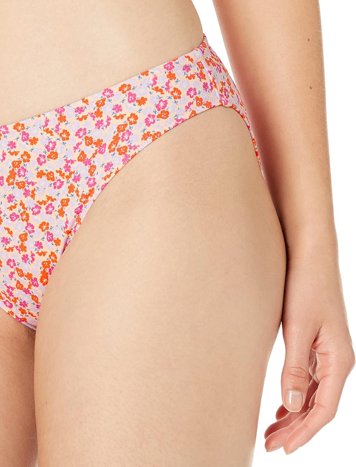 image:imageAmazon Essentials Womens Classic Full Coverage Bikini Swimsuit BottomPale Peach Micro Floral