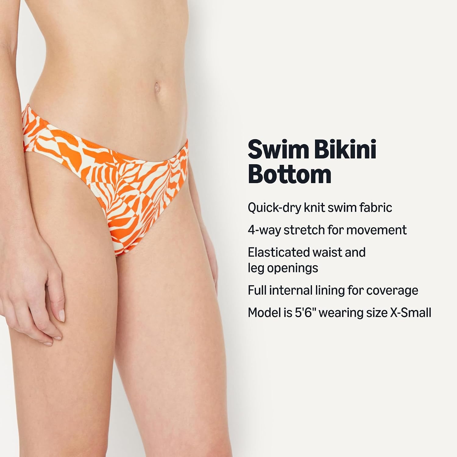 image:imageAmazon Essentials Womens Classic Full Coverage Bikini Swimsuit BottomRust Orange Abstract Palms