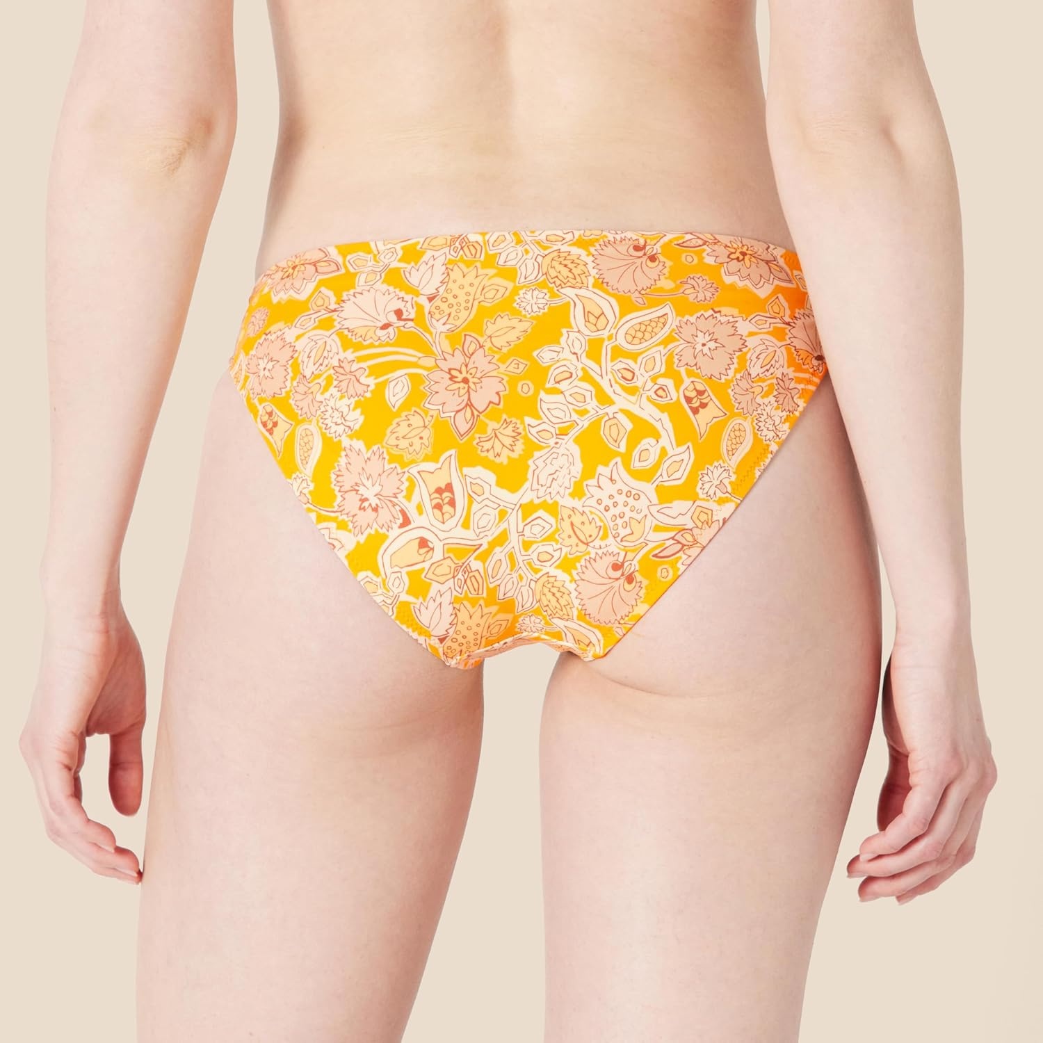 image:imageAmazon Essentials Womens Classic Full Coverage Bikini Swimsuit BottomYellow Multi Folk Floral