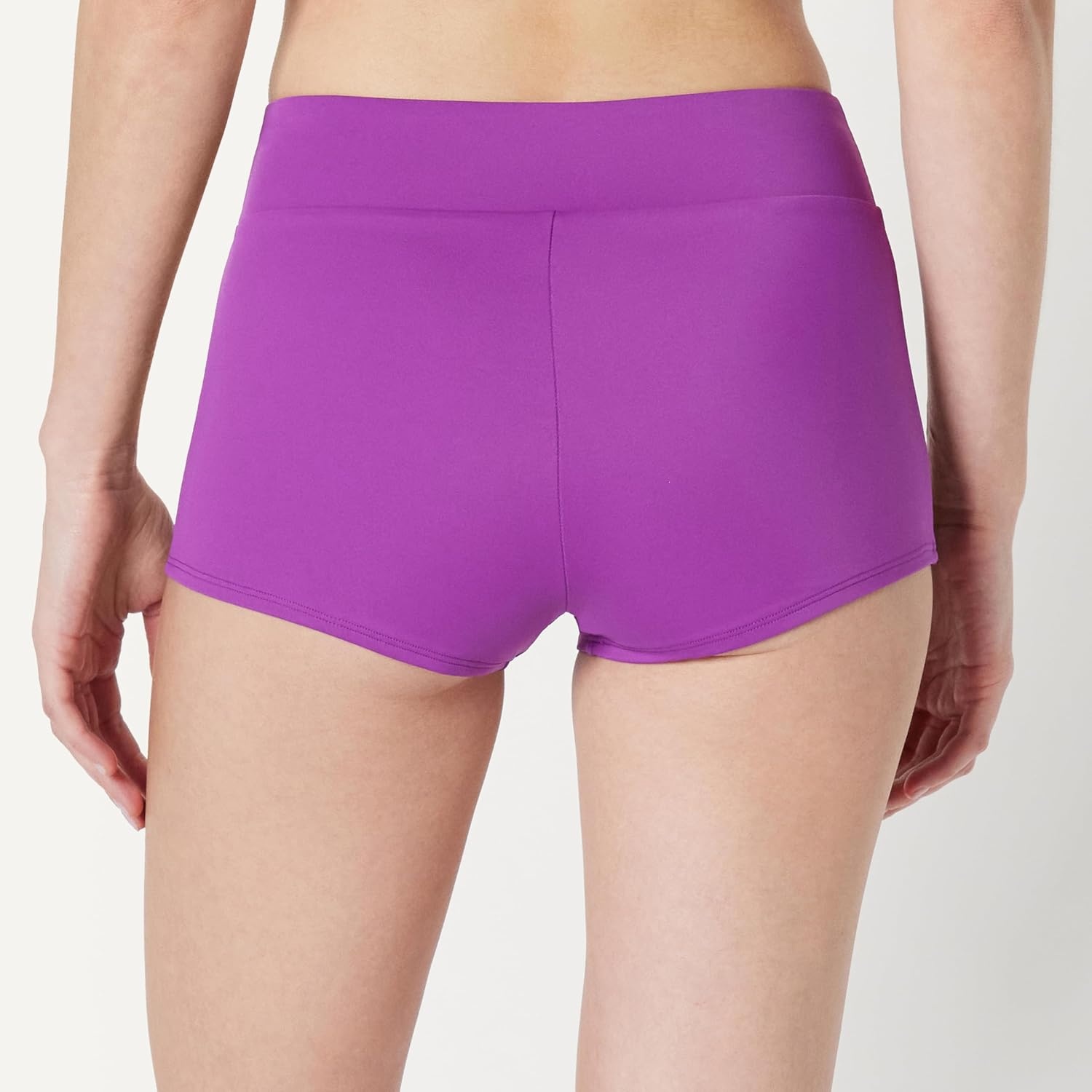 image:imageAmazon Essentials Womens High Rise Boy Short Swim Bikini BottomViolet