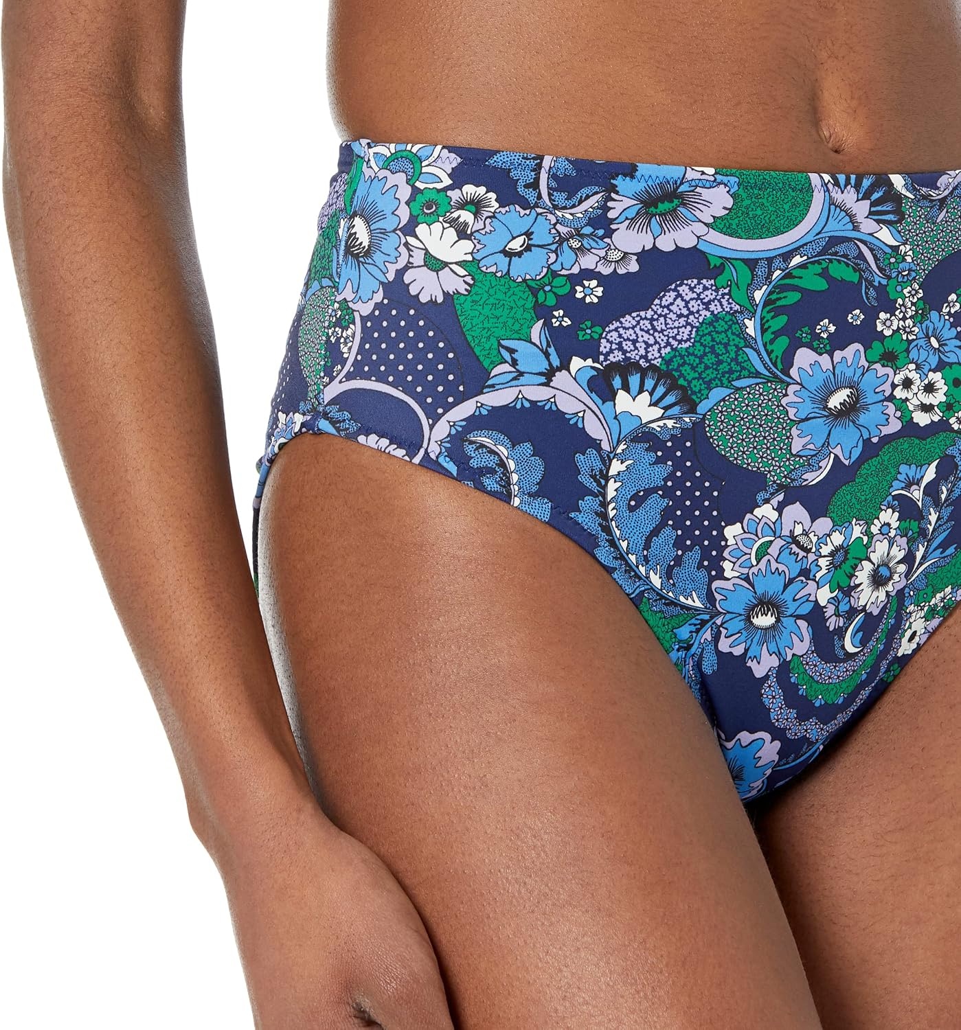 image:imageAmazon Essentials Womens High Waist High Leg Bikini BottomDeep Blue Paisley