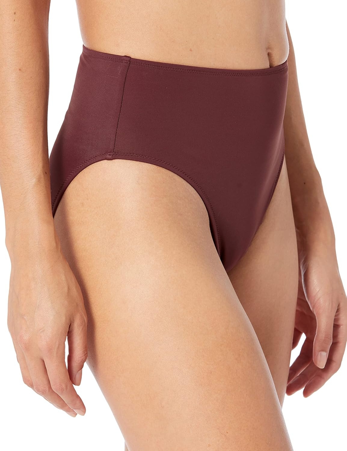 image:imageAmazon Essentials Womens High Waist High Leg Bikini BottomDeep Brown