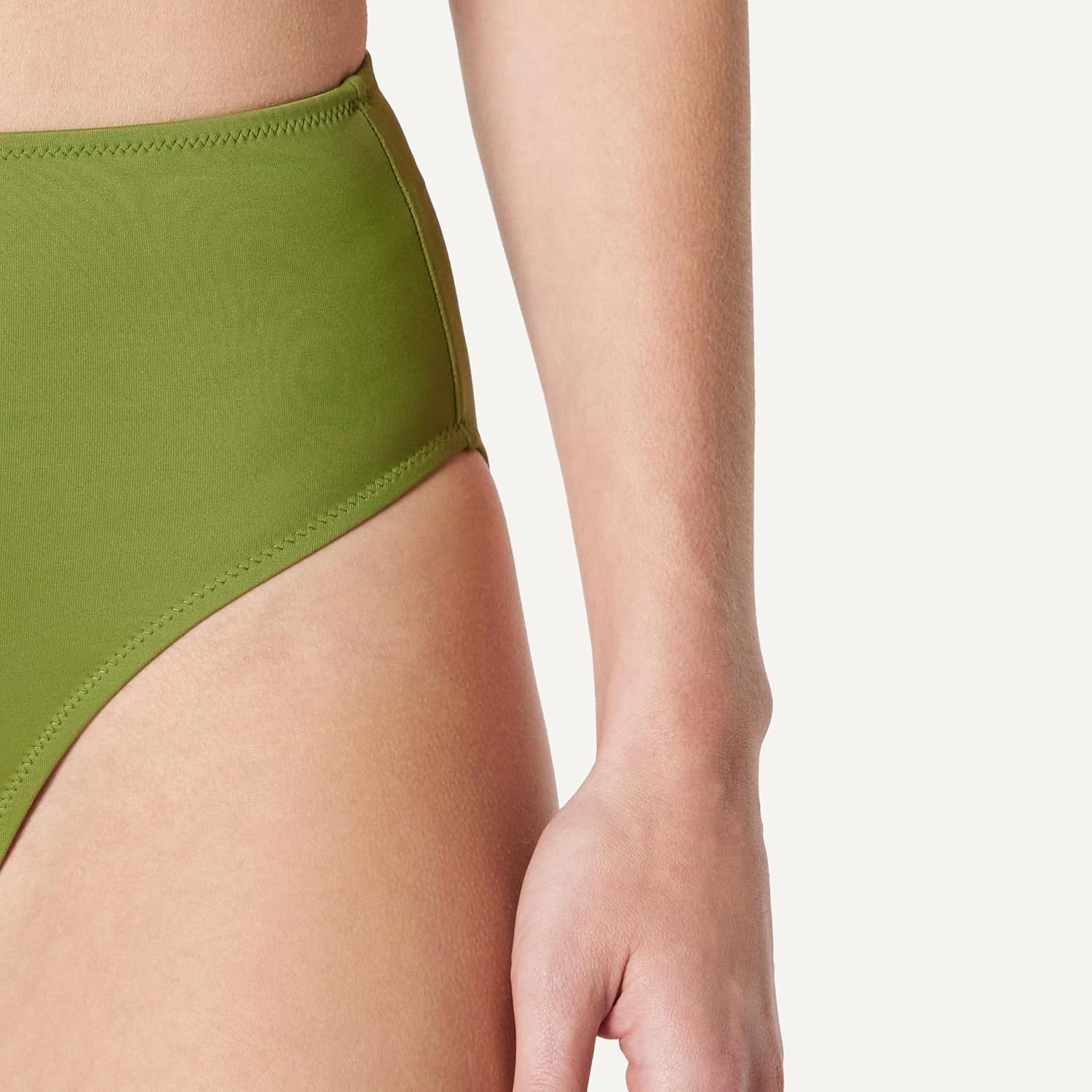 image:imageAmazon Essentials Womens High Waist High Leg Bikini BottomOlive