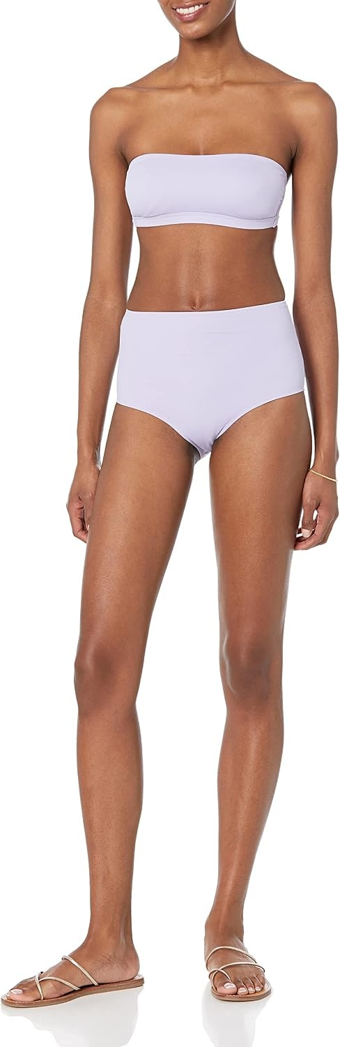 image:imageAmazon Essentials Womens High Waist Swim Bottom Available in Plus SizeLavender