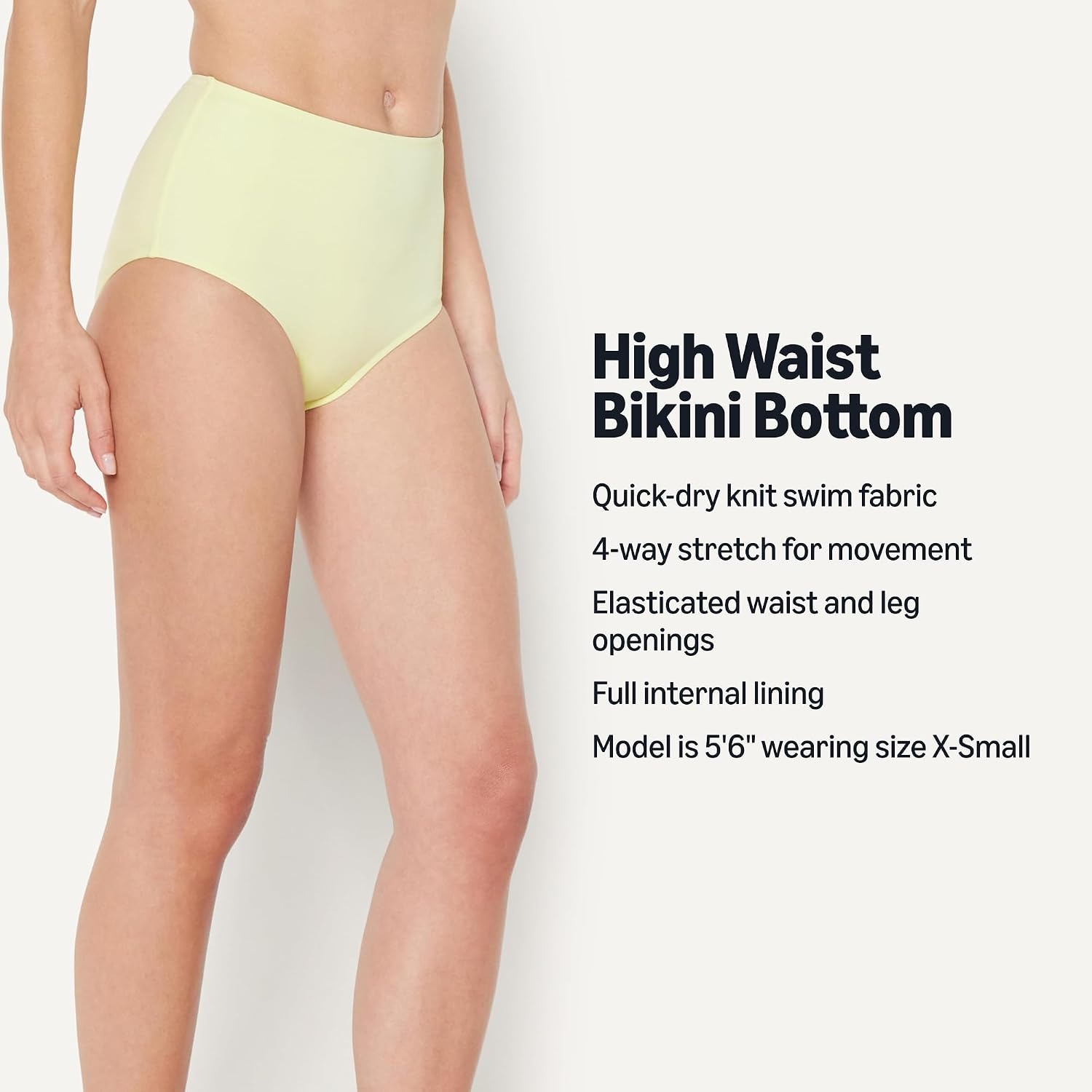 image:imageAmazon Essentials Womens High Waist Swim Bottom Available in Plus SizeLight Yellow