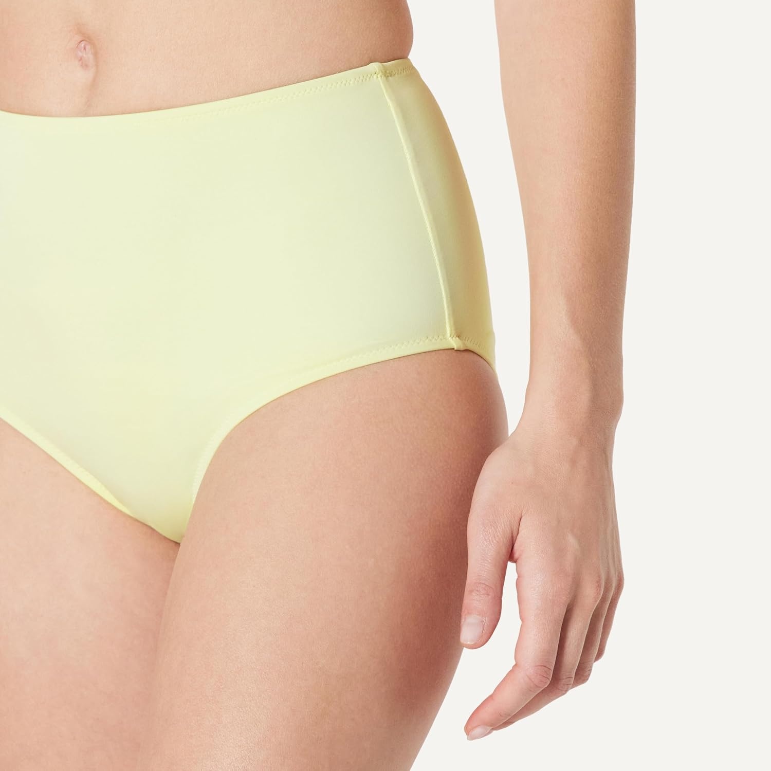 image:imageAmazon Essentials Womens High Waist Swim Bottom Available in Plus SizeLight Yellow