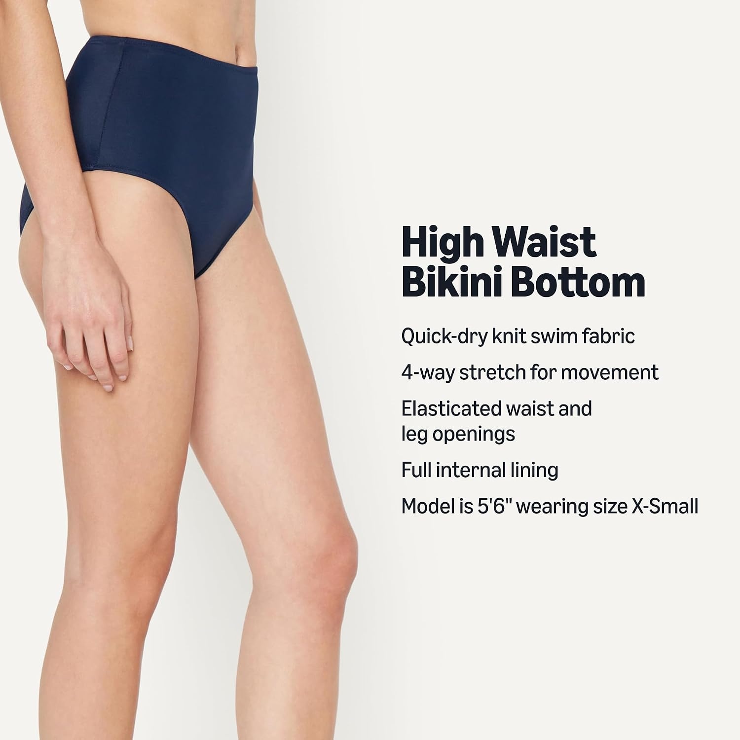 image:imageAmazon Essentials Womens High Waist Swim Bottom Available in Plus SizeNavy