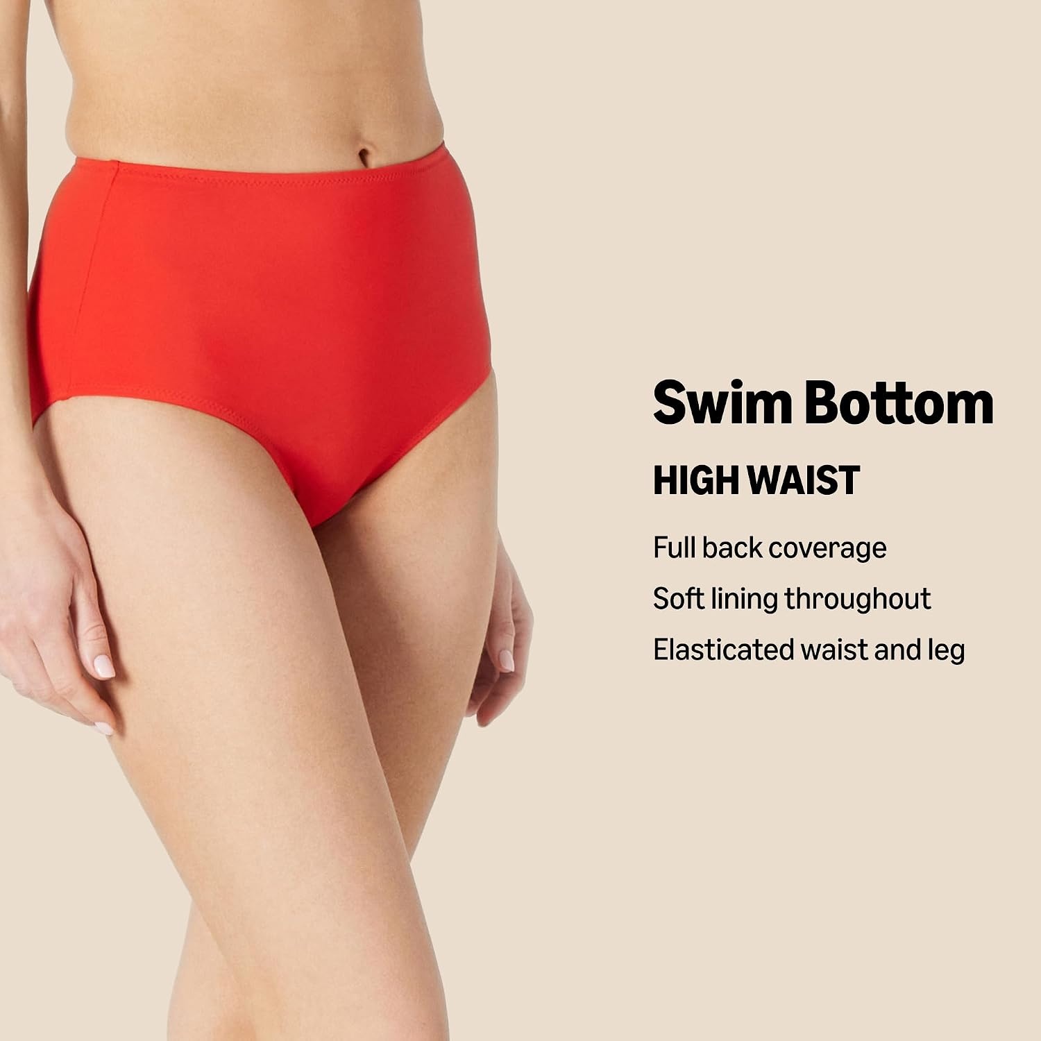 image:imageAmazon Essentials Womens High Waist Swim Bottom Available in Plus SizeYellow Multi Folk Floral