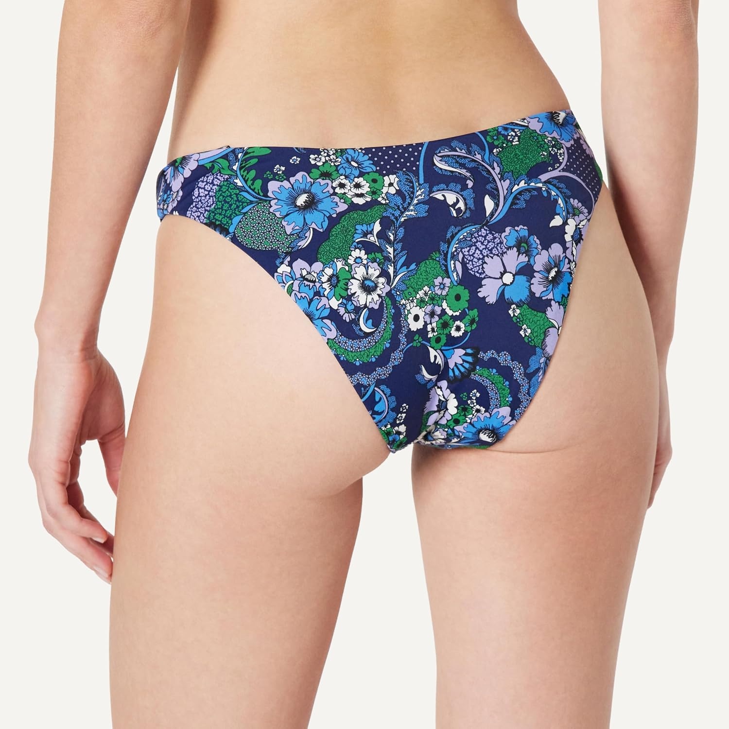 image:imageAmazon Essentials Womens HighRise HighLeg Swim Bikini BottomDeep Blue Paisley