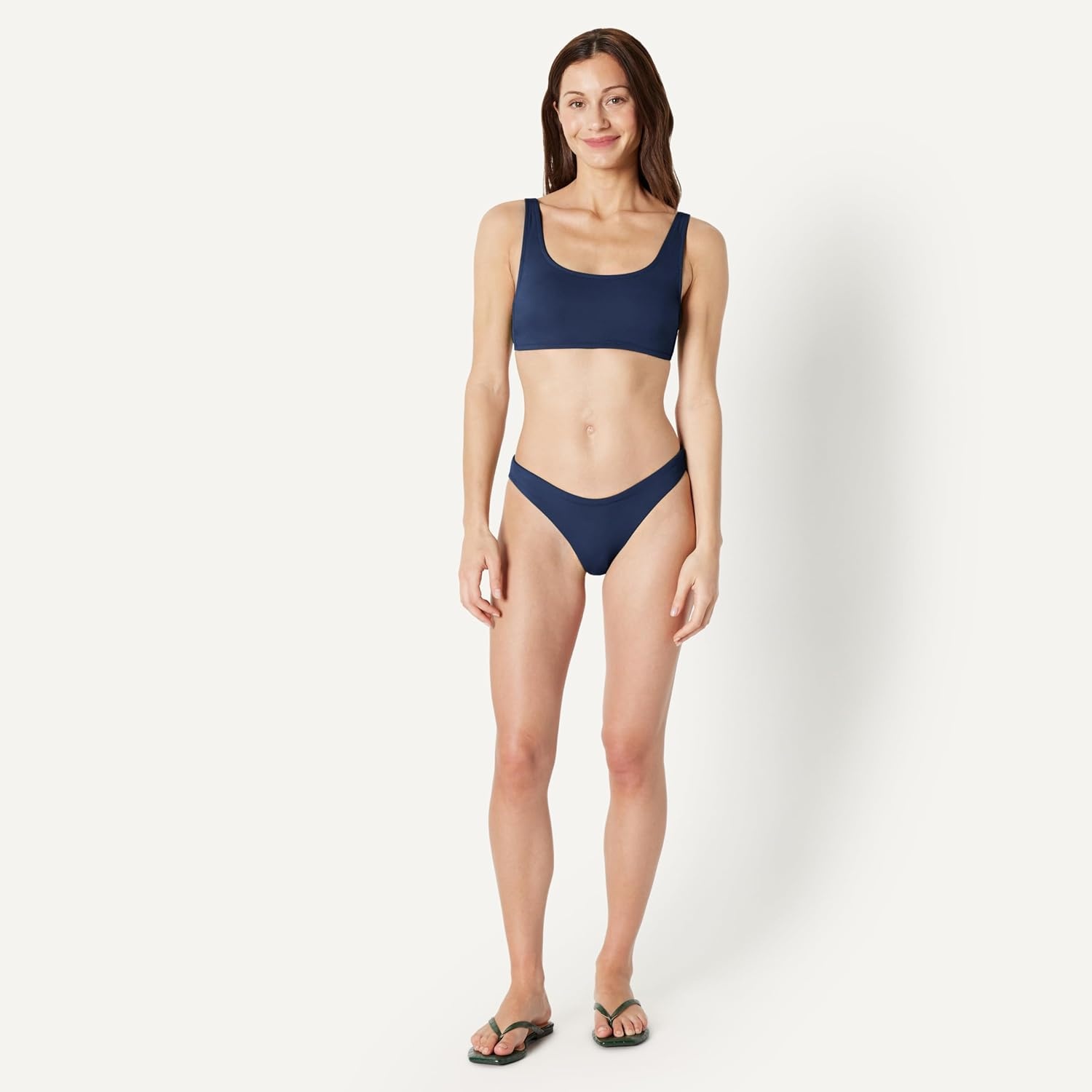 image:imageAmazon Essentials Womens HighRise HighLeg Swim Bikini BottomNavy
