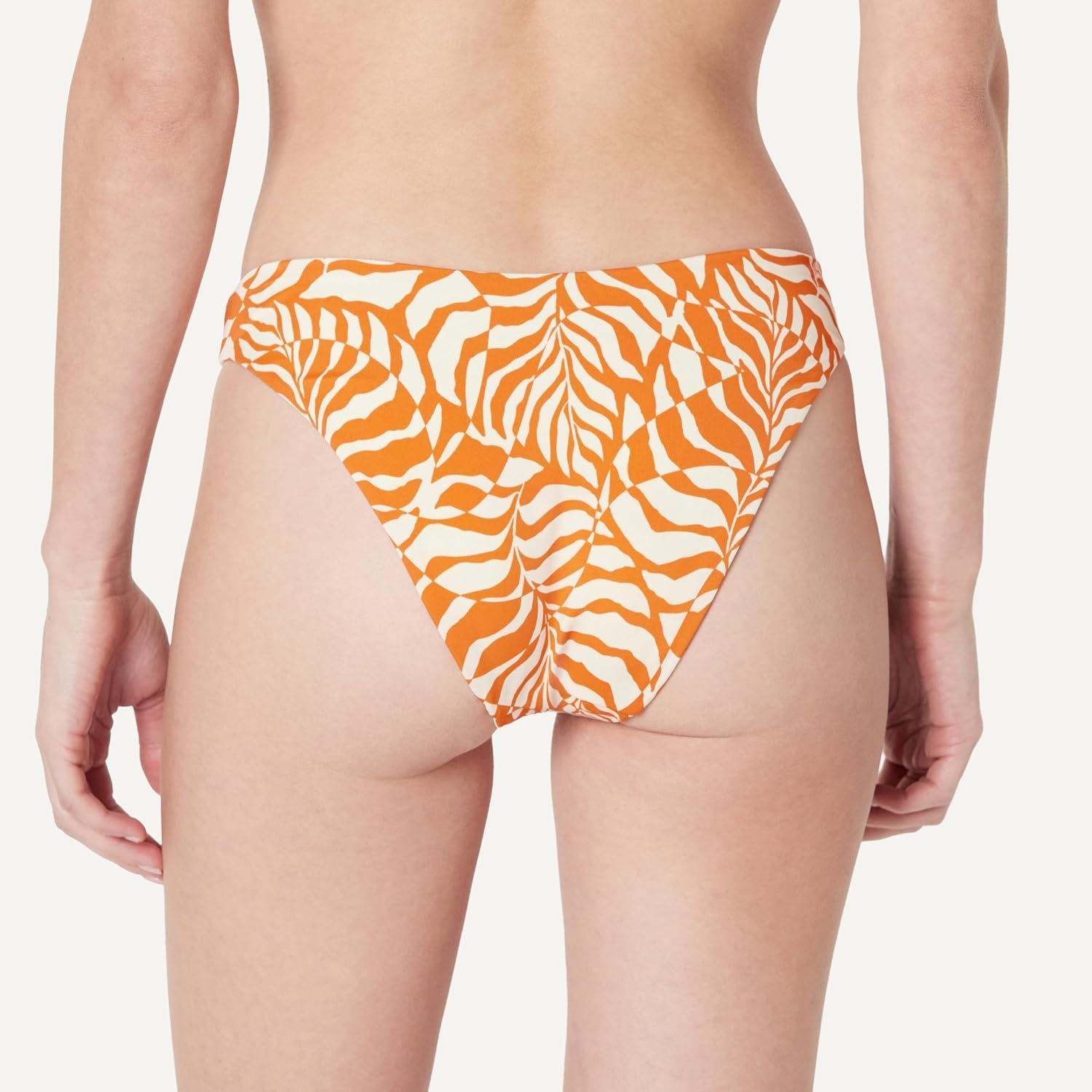 image:imageAmazon Essentials Womens HighRise HighLeg Swim Bikini BottomRust Orange Abstract Palms