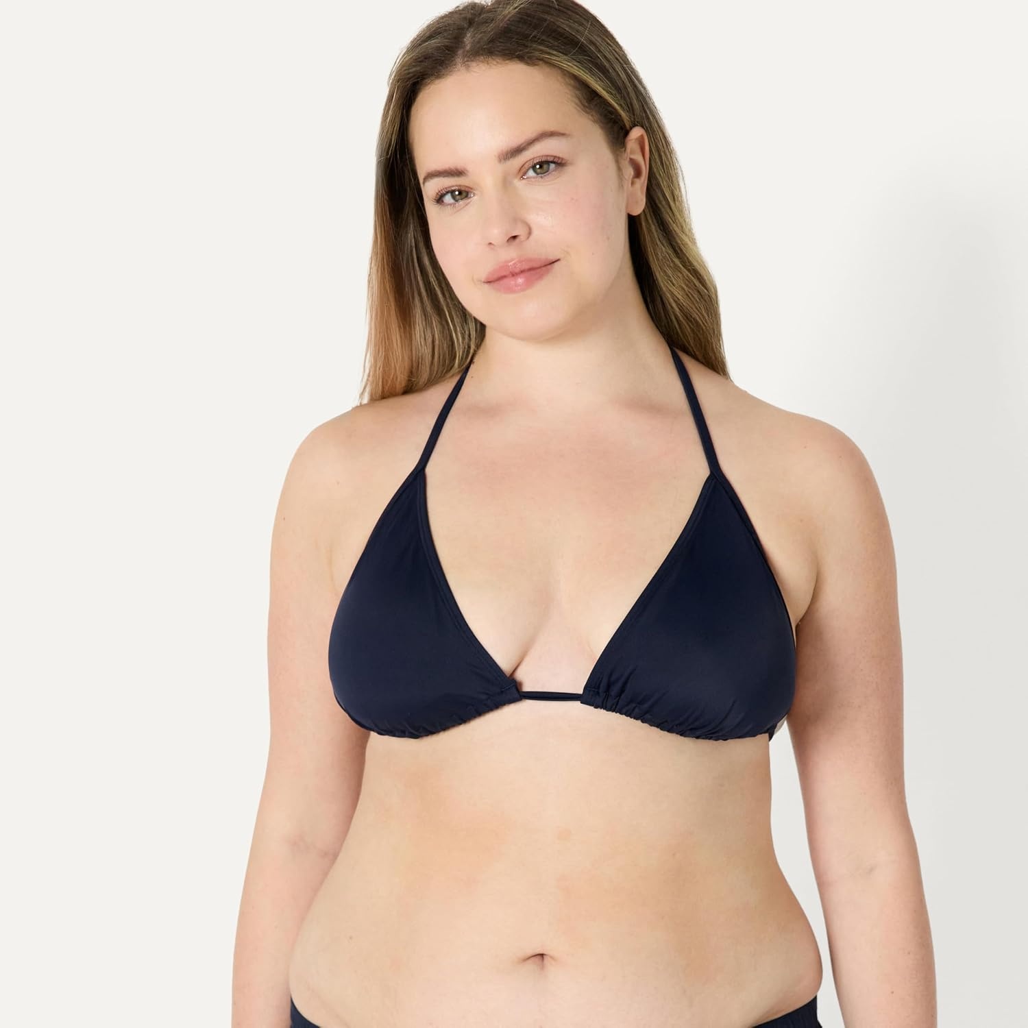 image:imageAmazon Essentials Womens Light Support Triangle Bikini Top with Removable CupsNavy