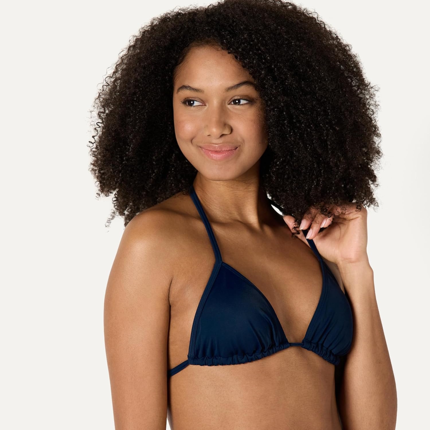 image:imageAmazon Essentials Womens Light Support Triangle Bikini Top with Removable CupsNavy