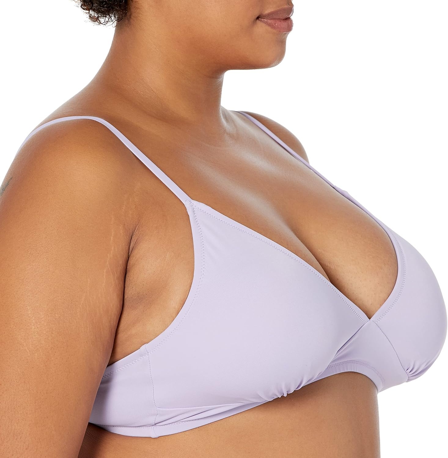 image:imageAmazon Essentials Womens LightSupport Triangle Bikini Swimsuit Top with Adjustable StrapsLavender
