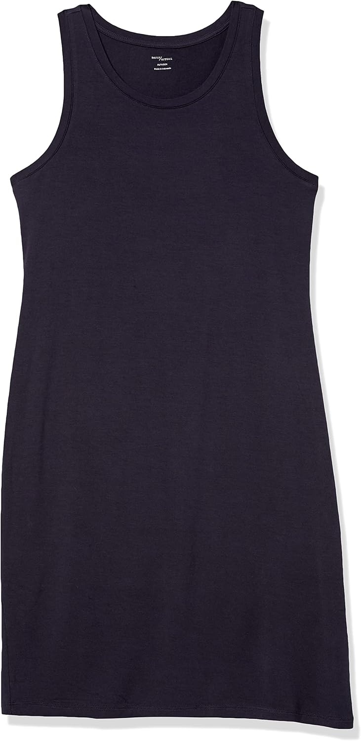 image:imageAmazon Essentials Womens Lightweight Jersey SlimFit Tank Mini DressNavy