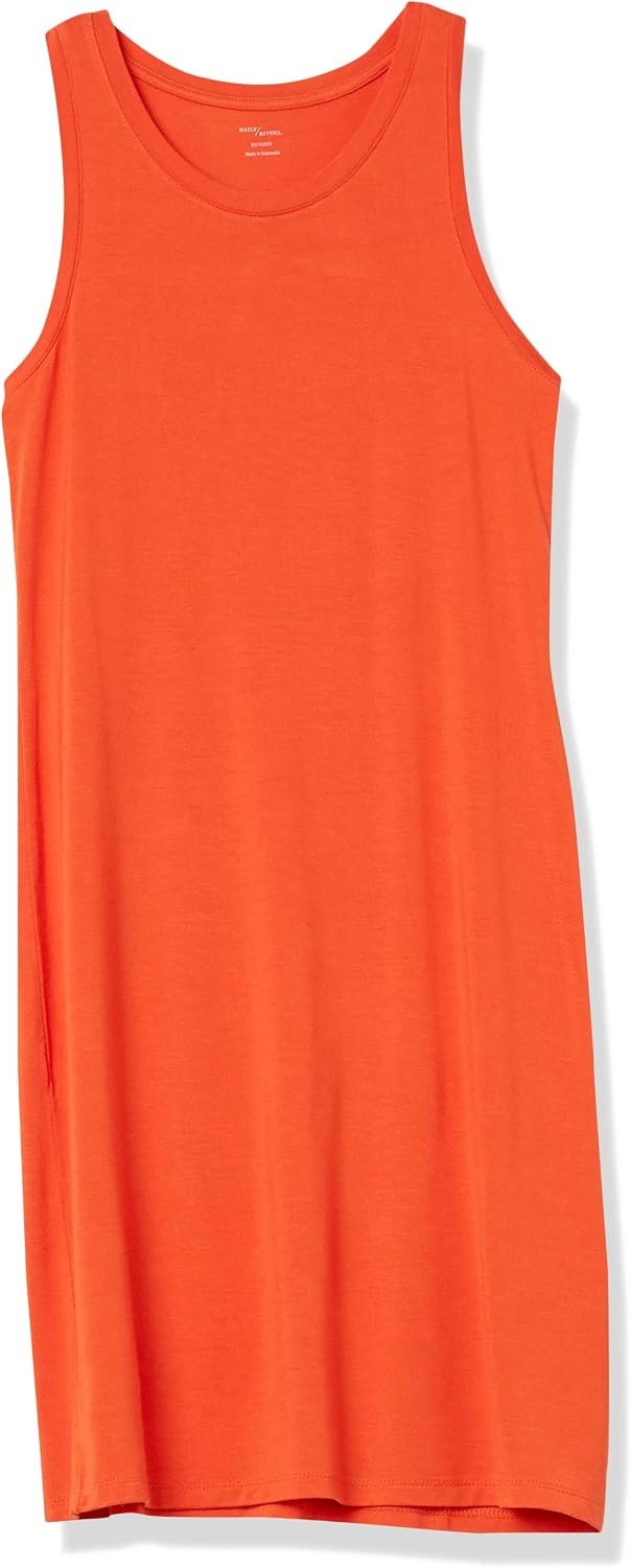 image:imageAmazon Essentials Womens Lightweight Jersey SlimFit Tank Mini DressRust Orange