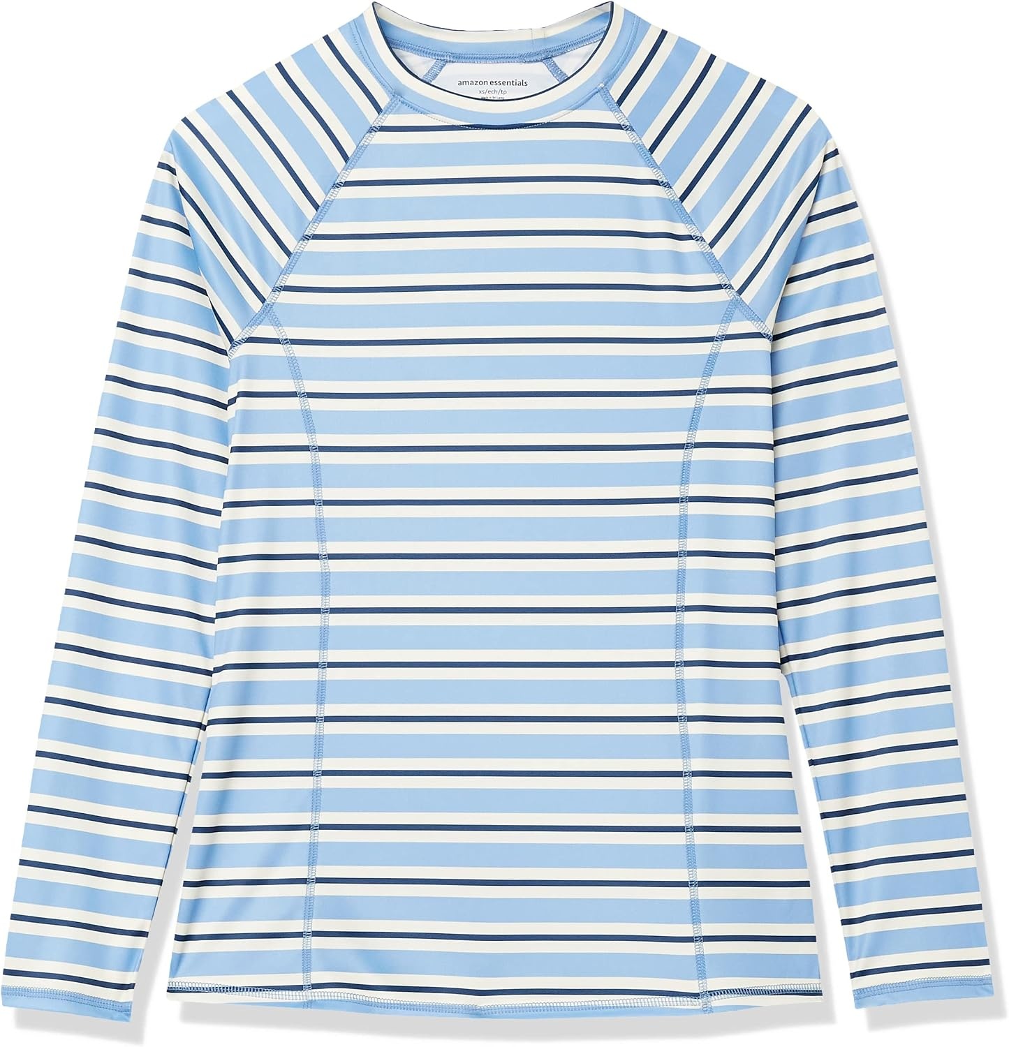 image:imageAmazon Essentials Womens Long Sleeve Rash GuardBlue Horizontal Stripe