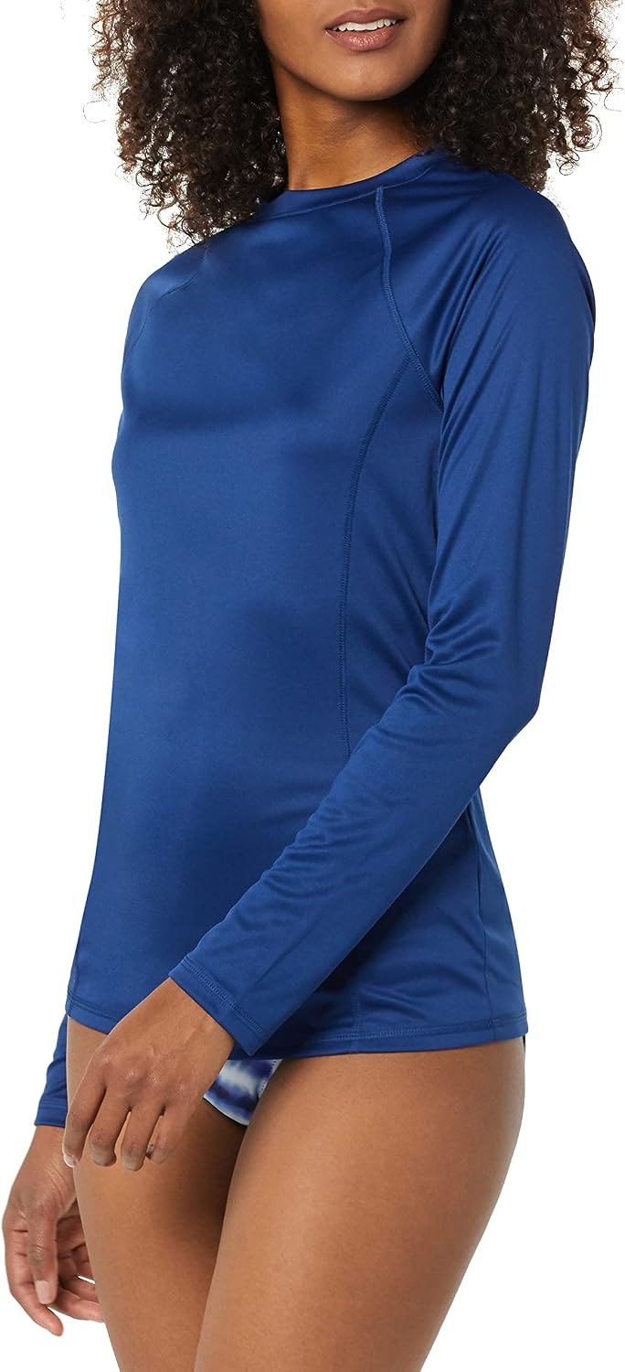 image:imageAmazon Essentials Womens Long Sleeve Rash GuardNavy