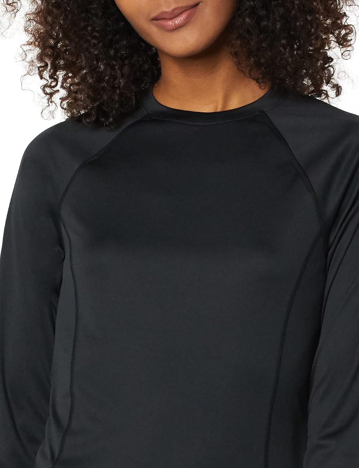 image:imageAmazon Essentials Womens Long Sleeve Rash GuardWashed Black