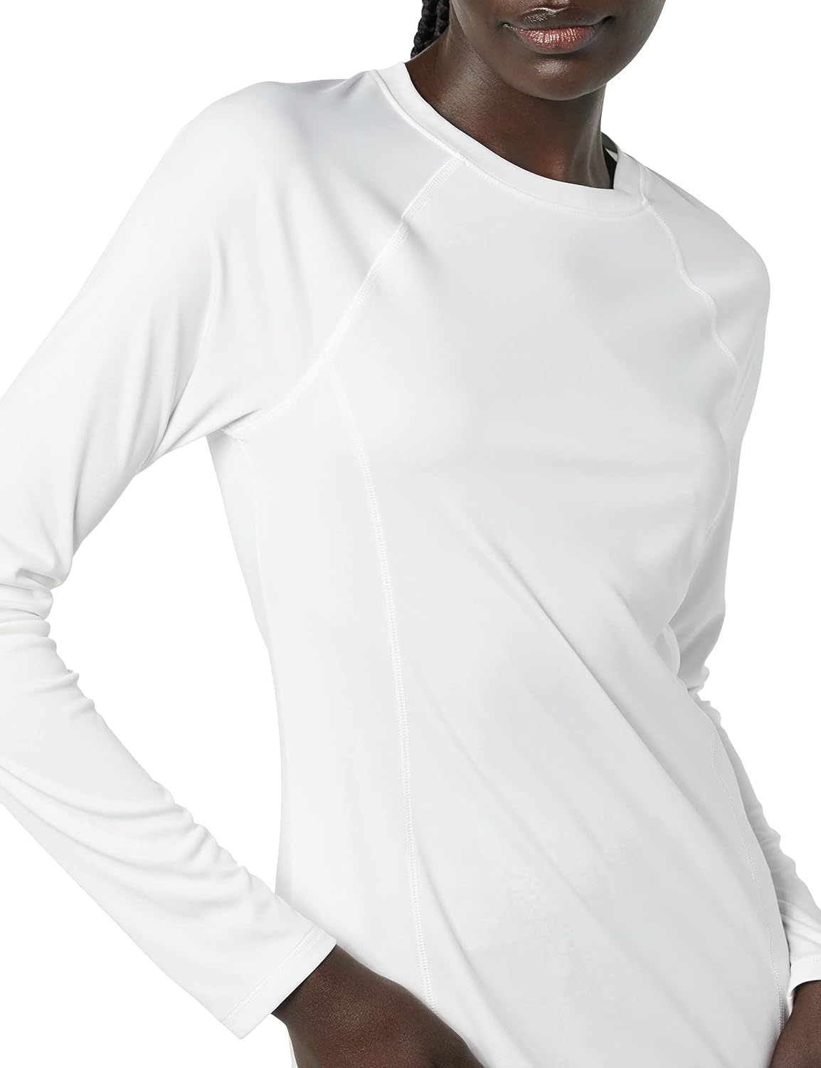 image:imageAmazon Essentials Womens Long Sleeve Rash GuardWhite