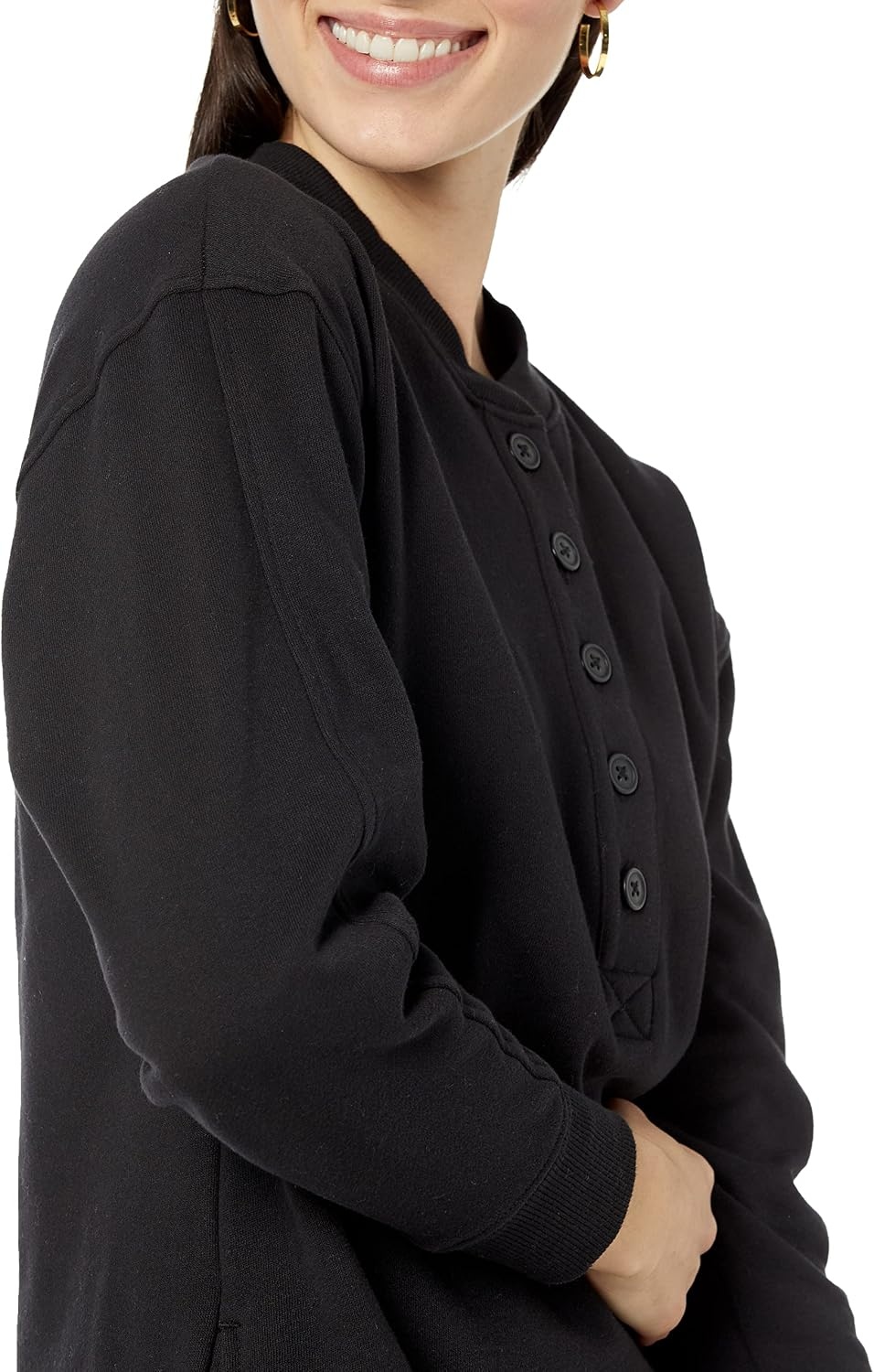 image:imageAmazon Essentials Womens Long Sleeve Sweatshirt DressBlack