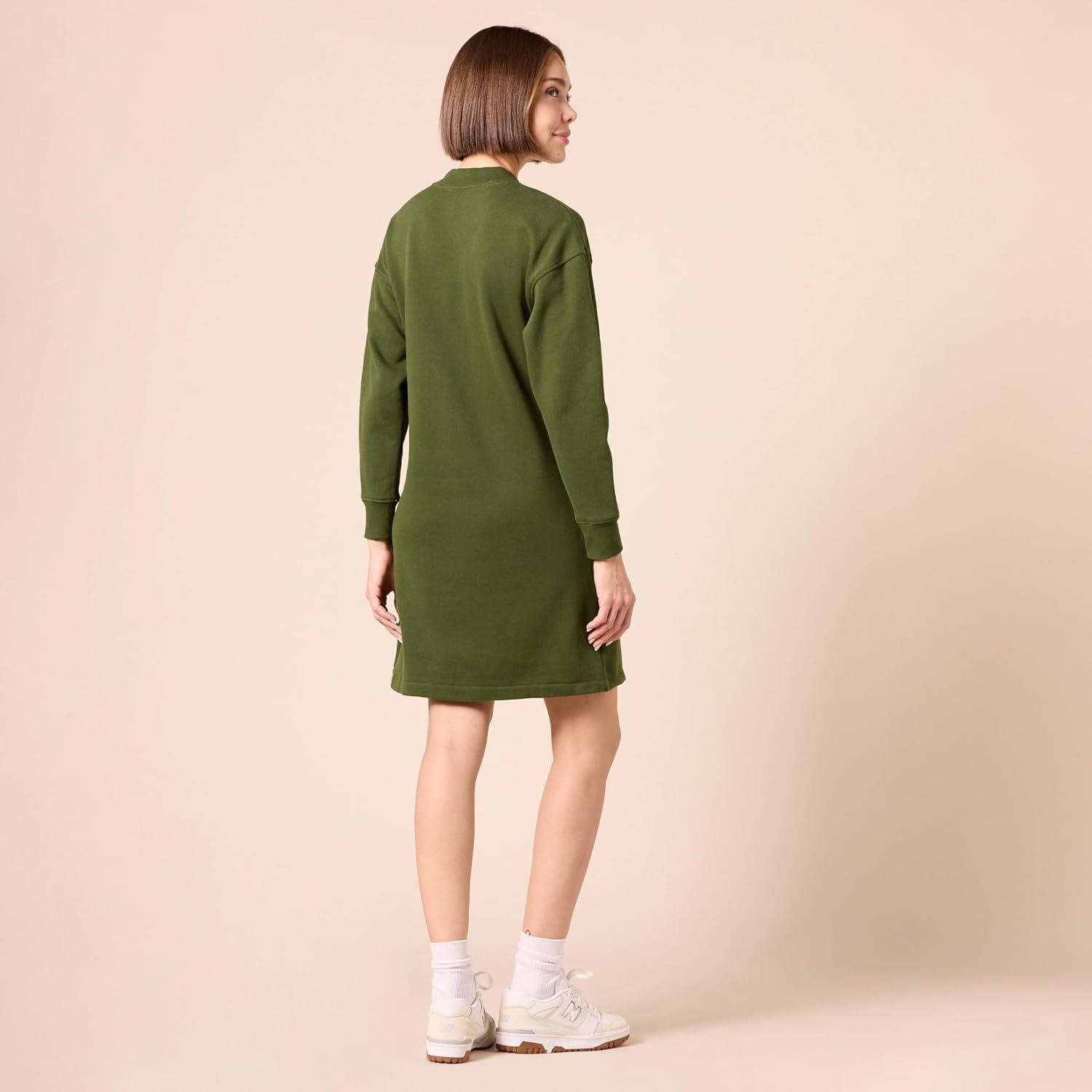 image:imageAmazon Essentials Womens Long Sleeve Sweatshirt DressDark Olive