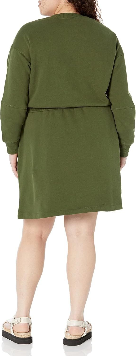 image:imageAmazon Essentials Womens Long Sleeve Sweatshirt DressDark Olive