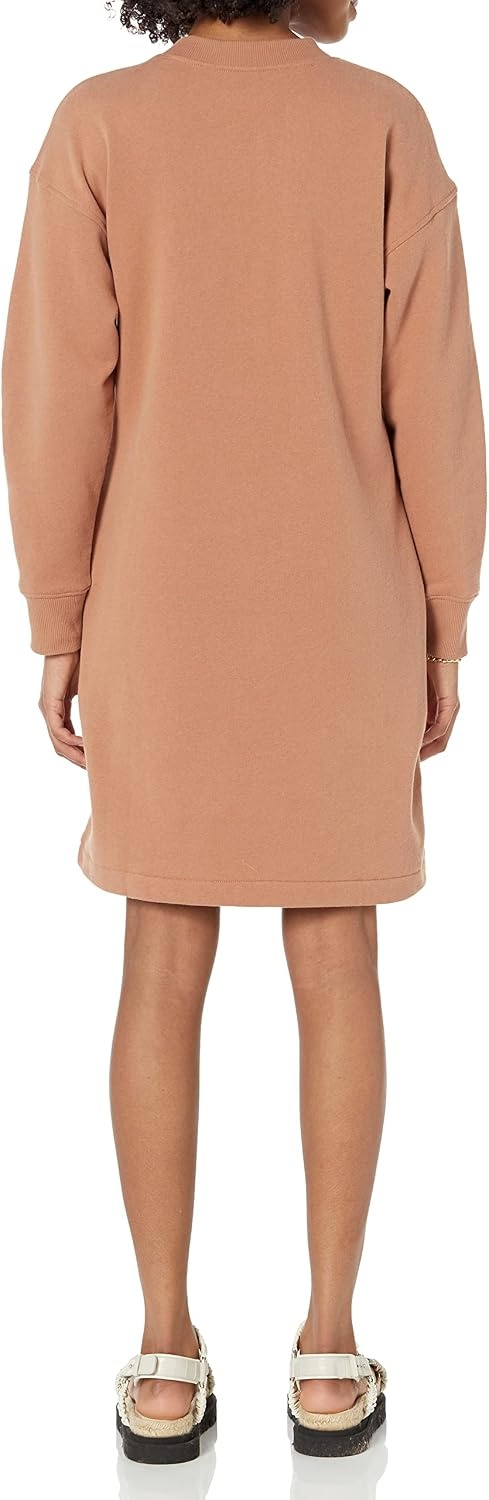 image:imageAmazon Essentials Womens Long Sleeve Sweatshirt DressLight Brown