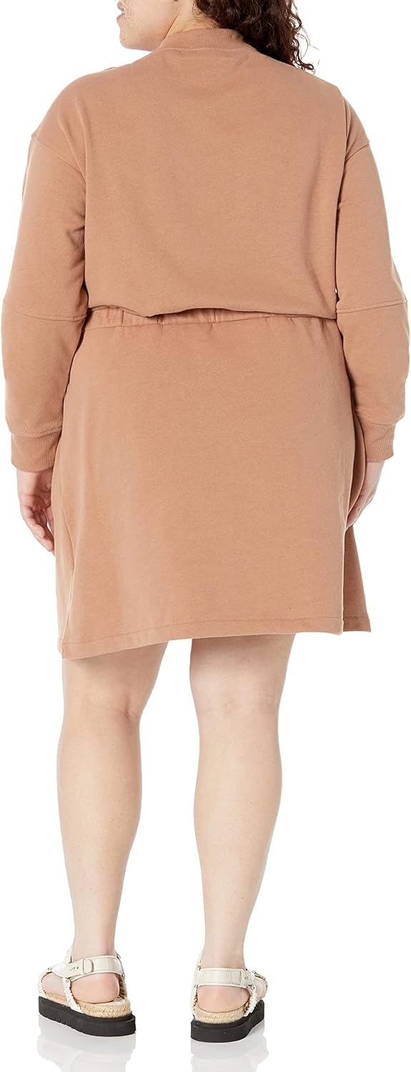 image:imageAmazon Essentials Womens Long Sleeve Sweatshirt DressLight Brown