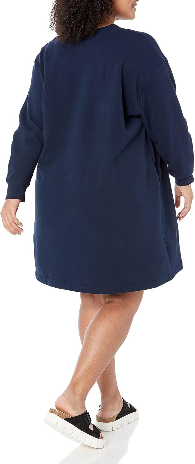 image:imageAmazon Essentials Womens Long Sleeve Sweatshirt DressNavy