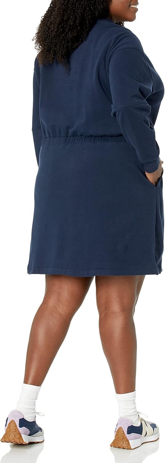 image:imageAmazon Essentials Womens Long Sleeve Sweatshirt DressNavy