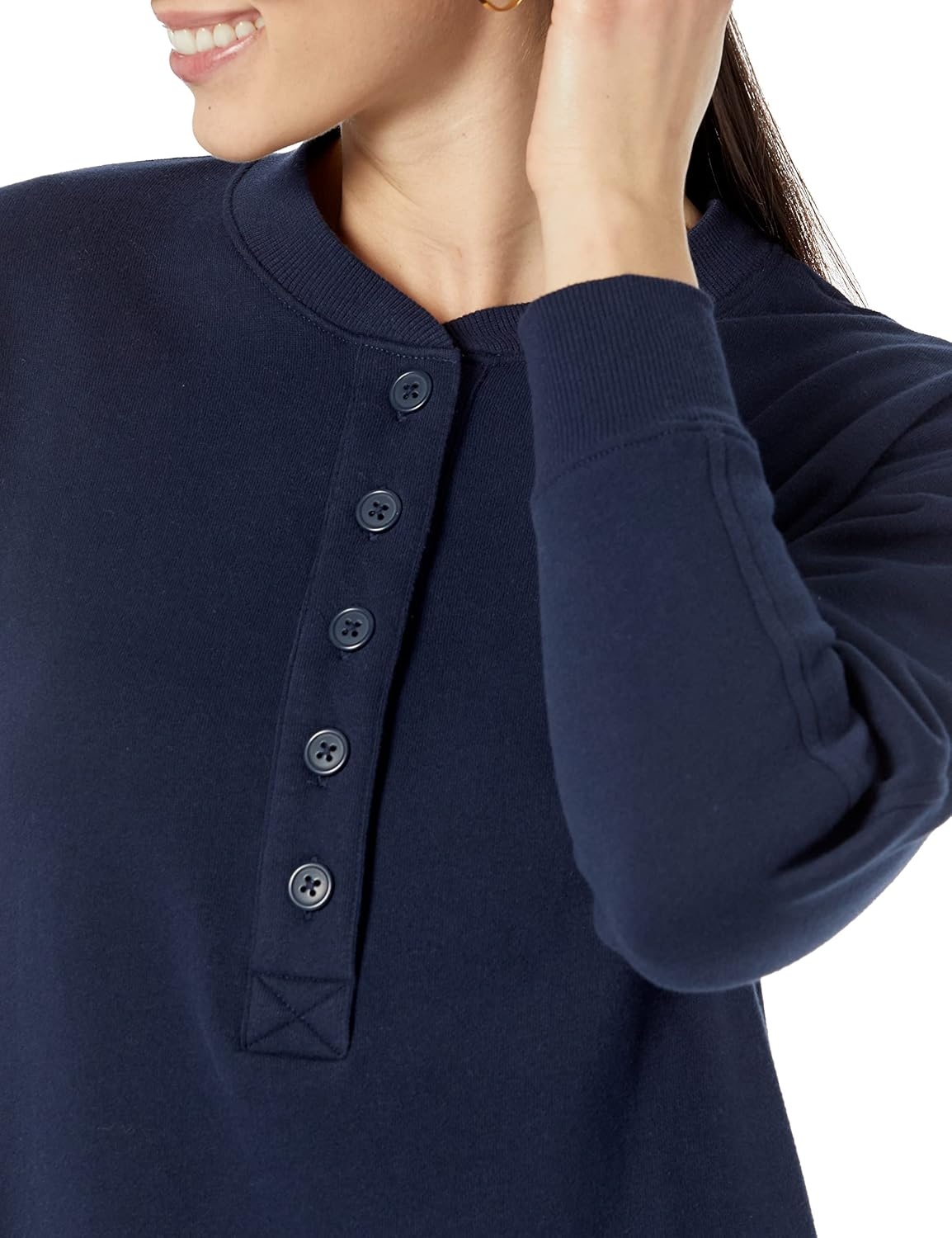 image:imageAmazon Essentials Womens Long Sleeve Sweatshirt DressNavy