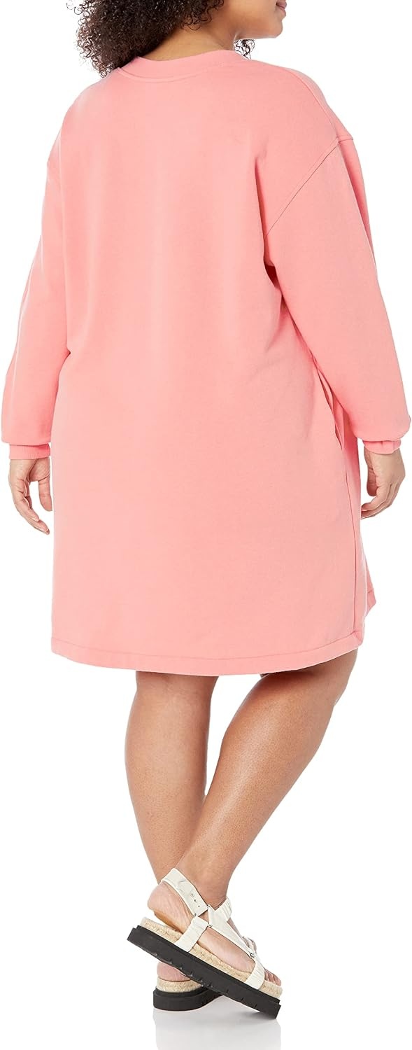 image:imageAmazon Essentials Womens Long Sleeve Sweatshirt DressPeach