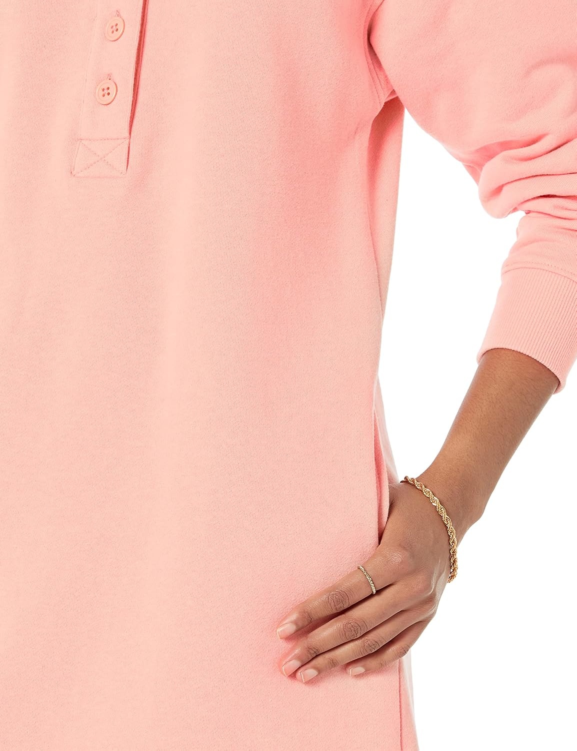image:imageAmazon Essentials Womens Long Sleeve Sweatshirt DressPeach