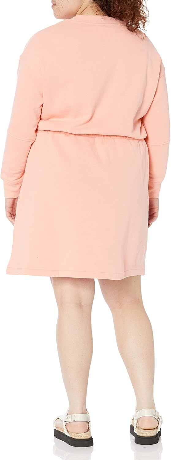 image:imageAmazon Essentials Womens Long Sleeve Sweatshirt DressPeach