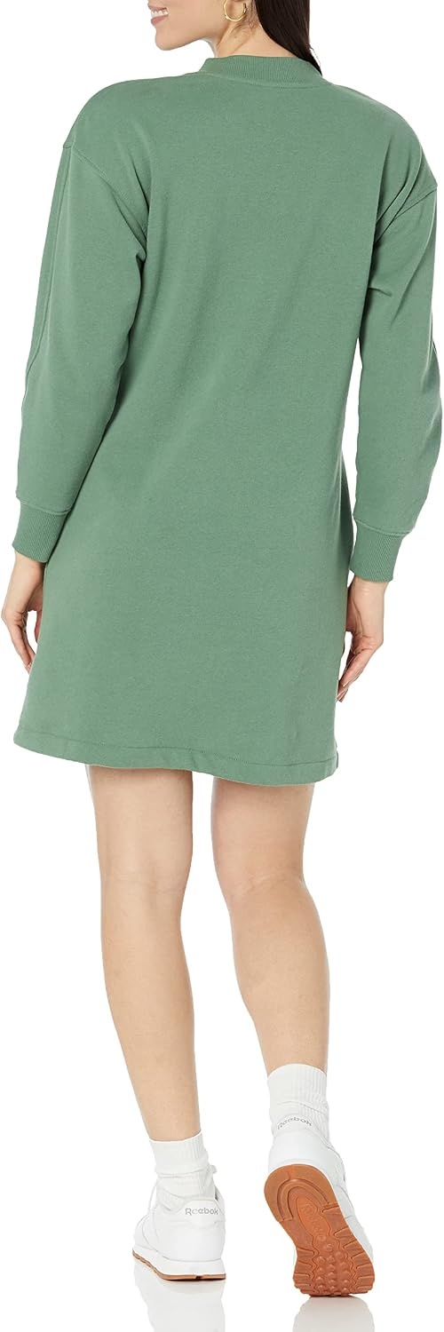 image:imageAmazon Essentials Womens Long Sleeve Sweatshirt DressSage Green