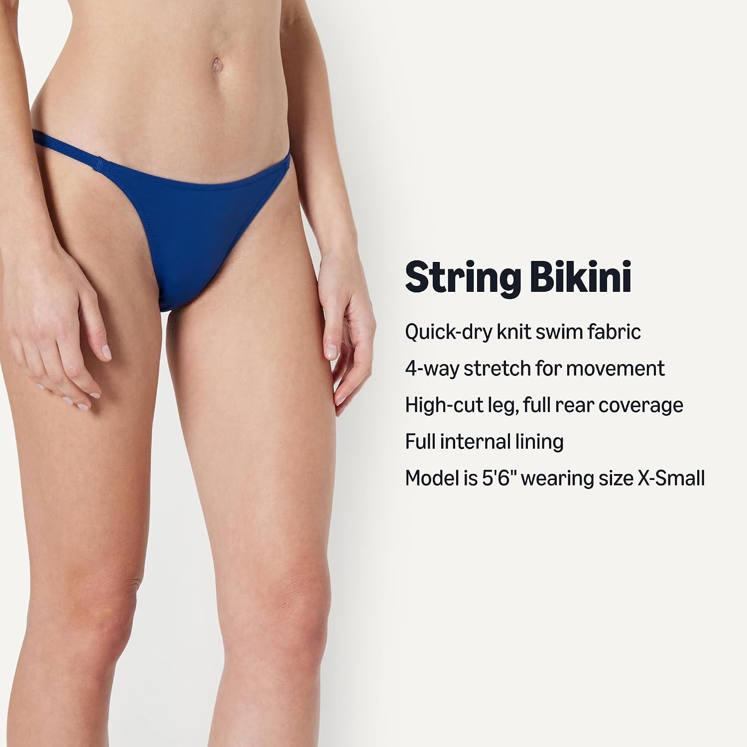 image:imageAmazon Essentials Womens Low Rise Notie String Swim Bikini BottomDeep Blue