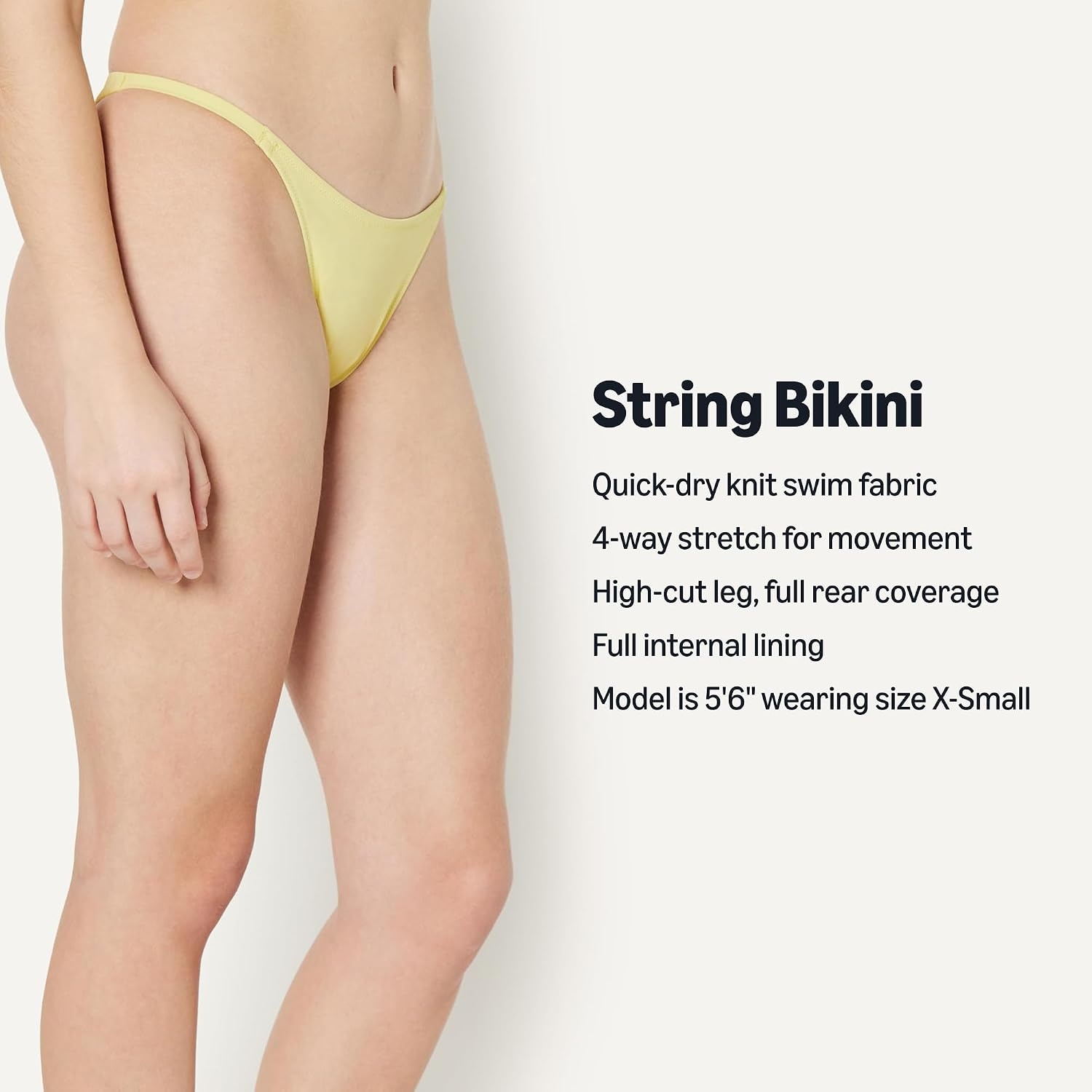 image:imageAmazon Essentials Womens Low Rise Notie String Swim Bikini BottomLight Yellow