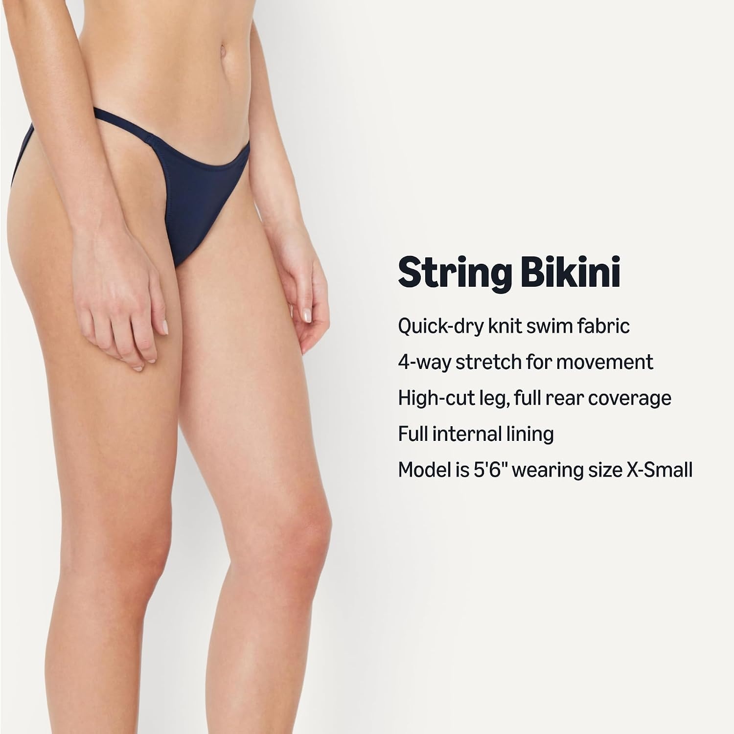 image:imageAmazon Essentials Womens Low Rise Notie String Swim Bikini BottomNavy
